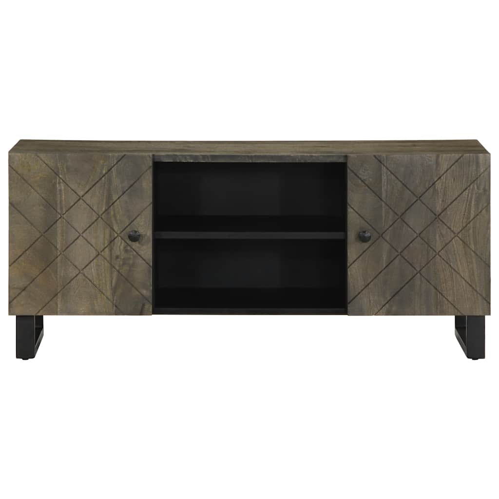 tv-bord 105x33x46 cm massivt mangotræ sort