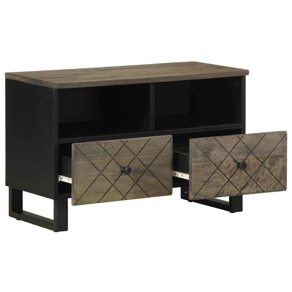 tv-bord 70x33x46 cm massivt mangotræ sort