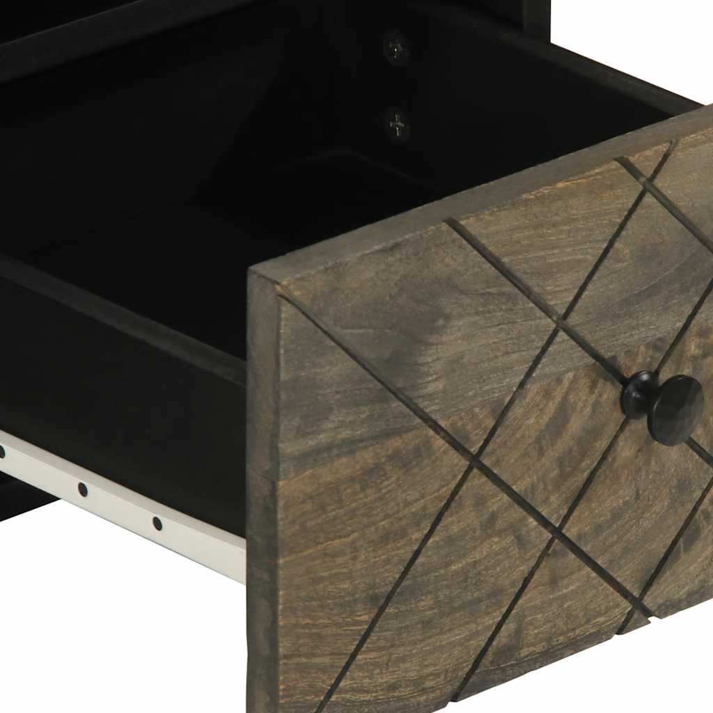 tv-bord 70x33x46 cm massivt mangotræ sort
