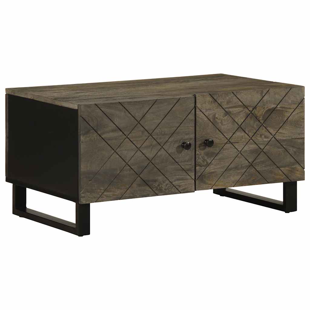 sofabord 80x50x40 cm massivt mangotræ sort