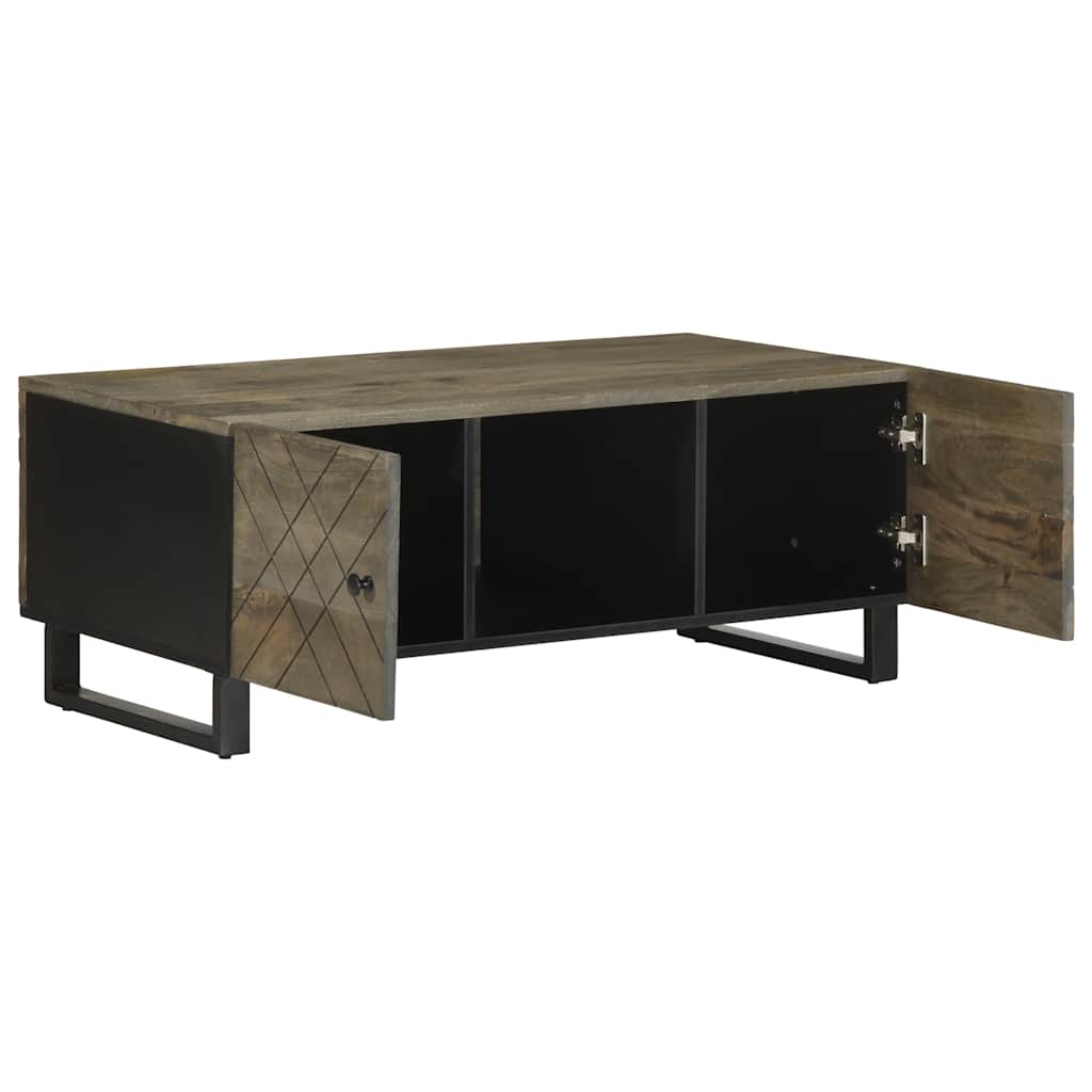 sofabord 100x54x40 cm massivt mangotræ sort