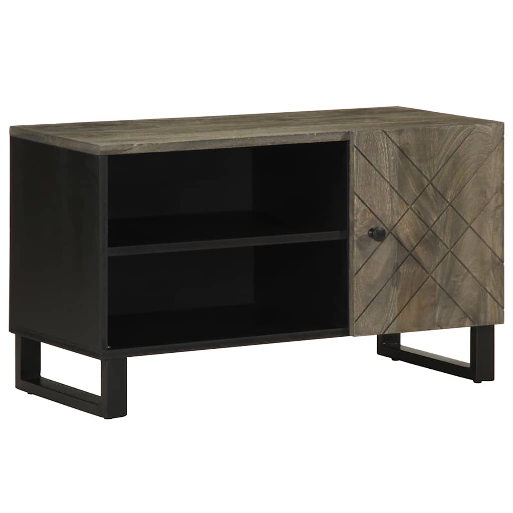 tv-bord 80x33x46 cm massivt mangotræ sort