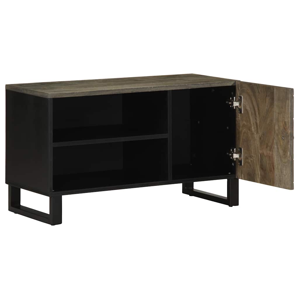 tv-bord 80x33x46 cm massivt mangotræ sort