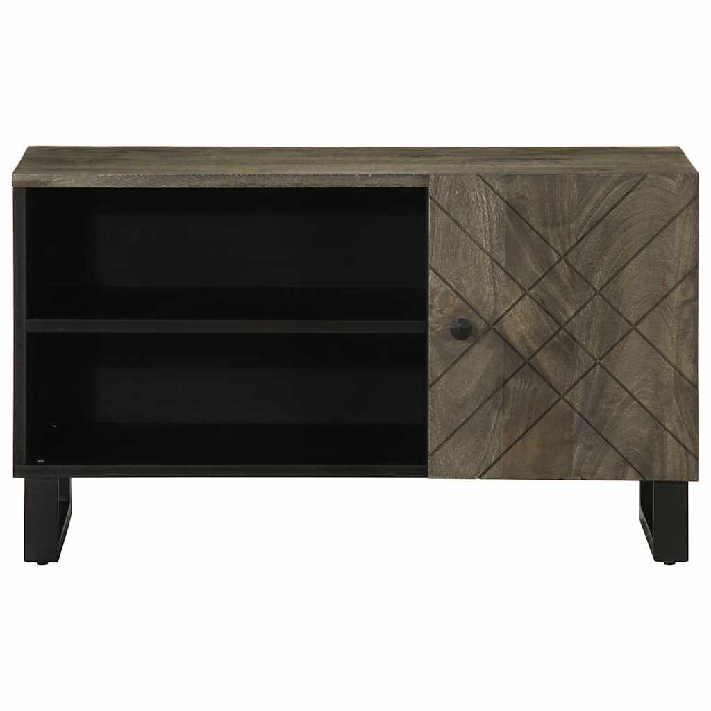 tv-bord 80x33x46 cm massivt mangotræ sort