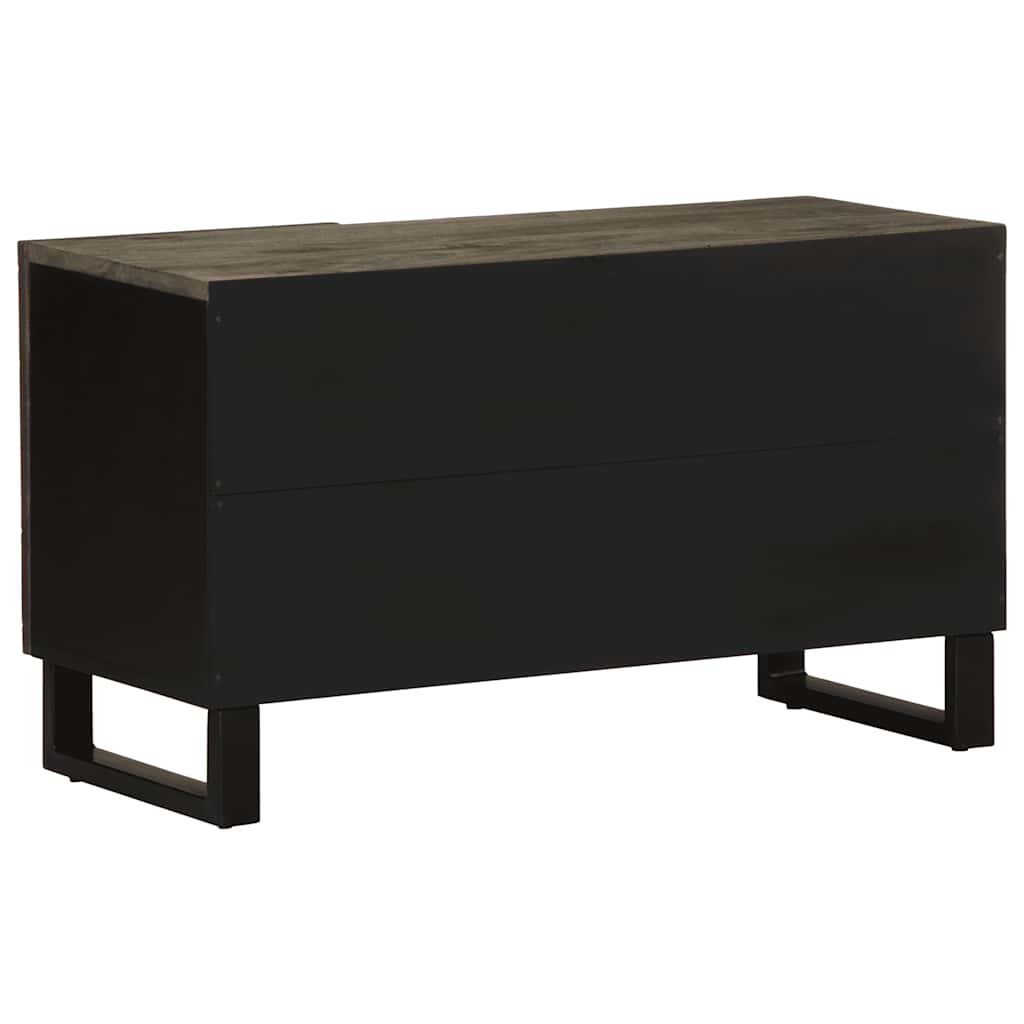 tv-bord 80x33x46 cm massivt mangotræ sort
