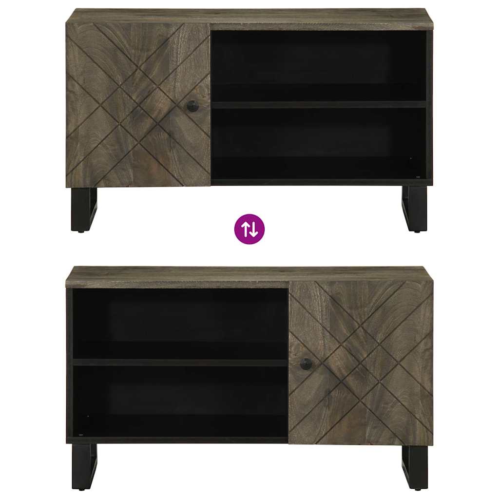 tv-bord 80x33x46 cm massivt mangotræ sort