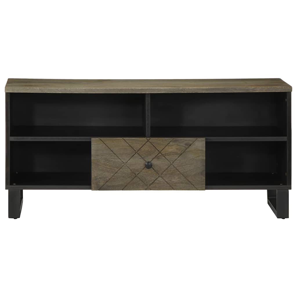 tv-bord 100x33x46 cm massivt mangotræ sort