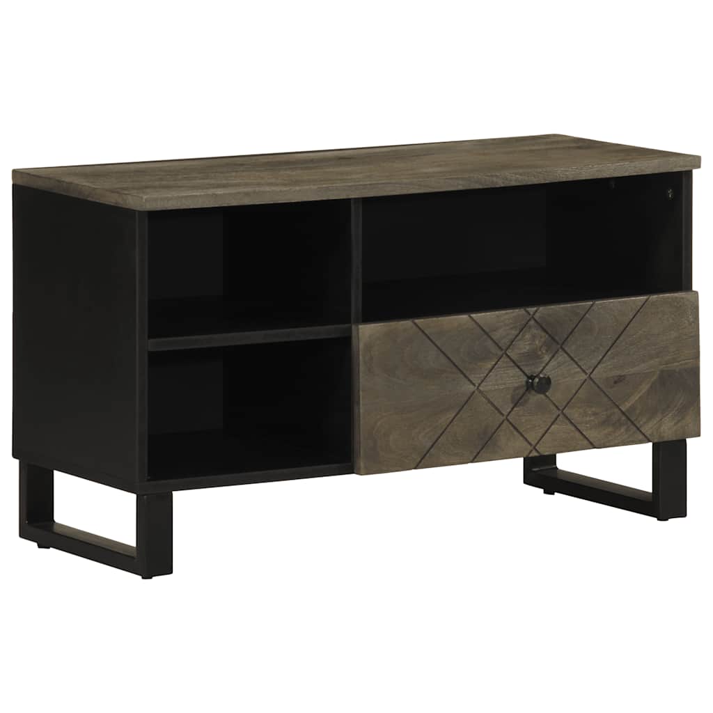 tv-bord 80x33x46 cm massivt mangotræ sort