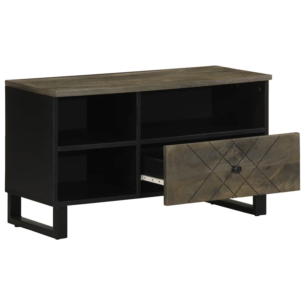 tv-bord 80x33x46 cm massivt mangotræ sort