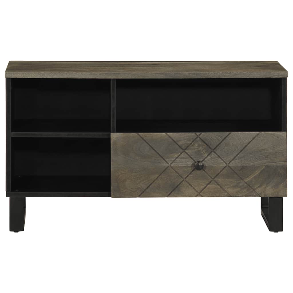 tv-bord 80x33x46 cm massivt mangotræ sort