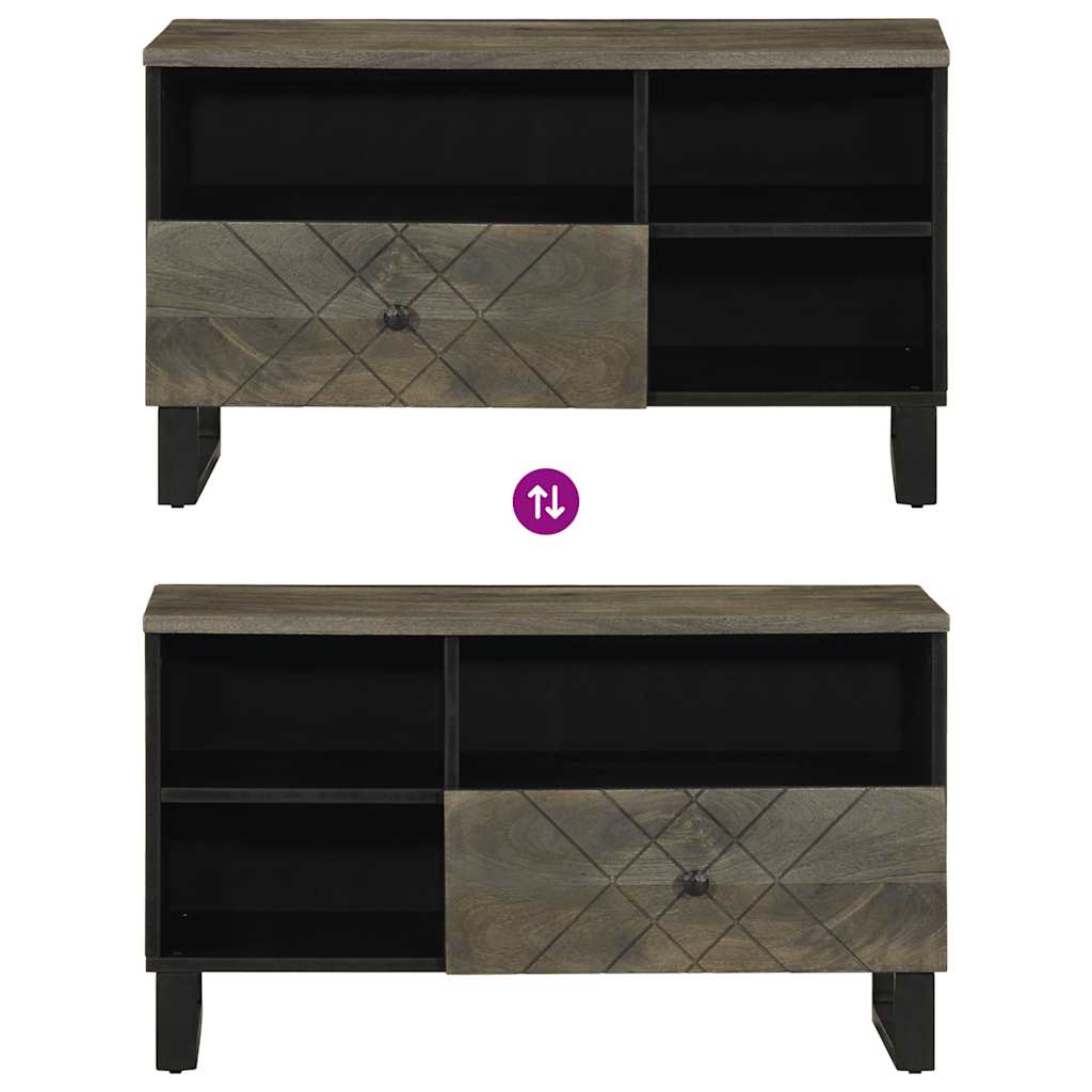tv-bord 80x33x46 cm massivt mangotræ sort