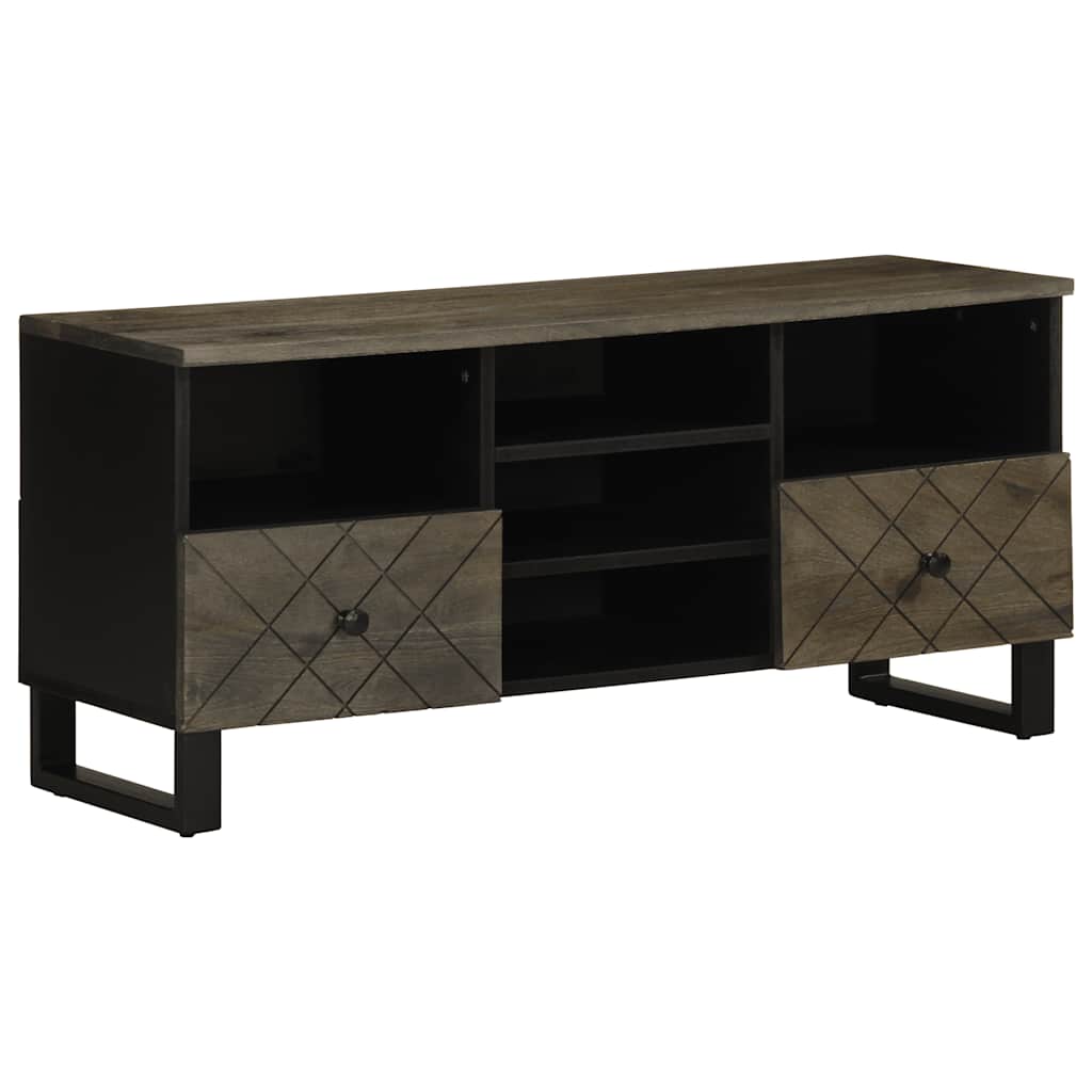 tv-bord 100x33x46 cm massivt mangotræ sort