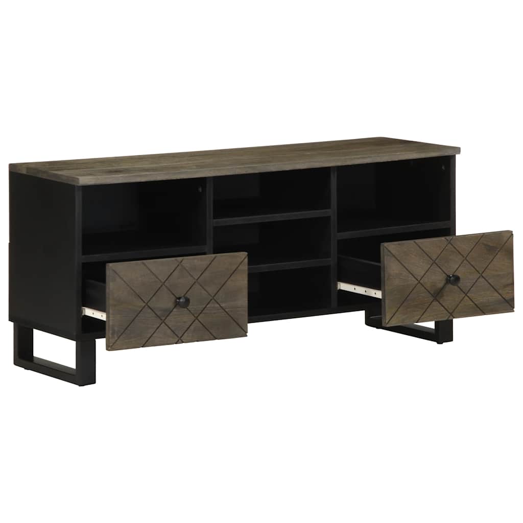 tv-bord 100x33x46 cm massivt mangotræ sort
