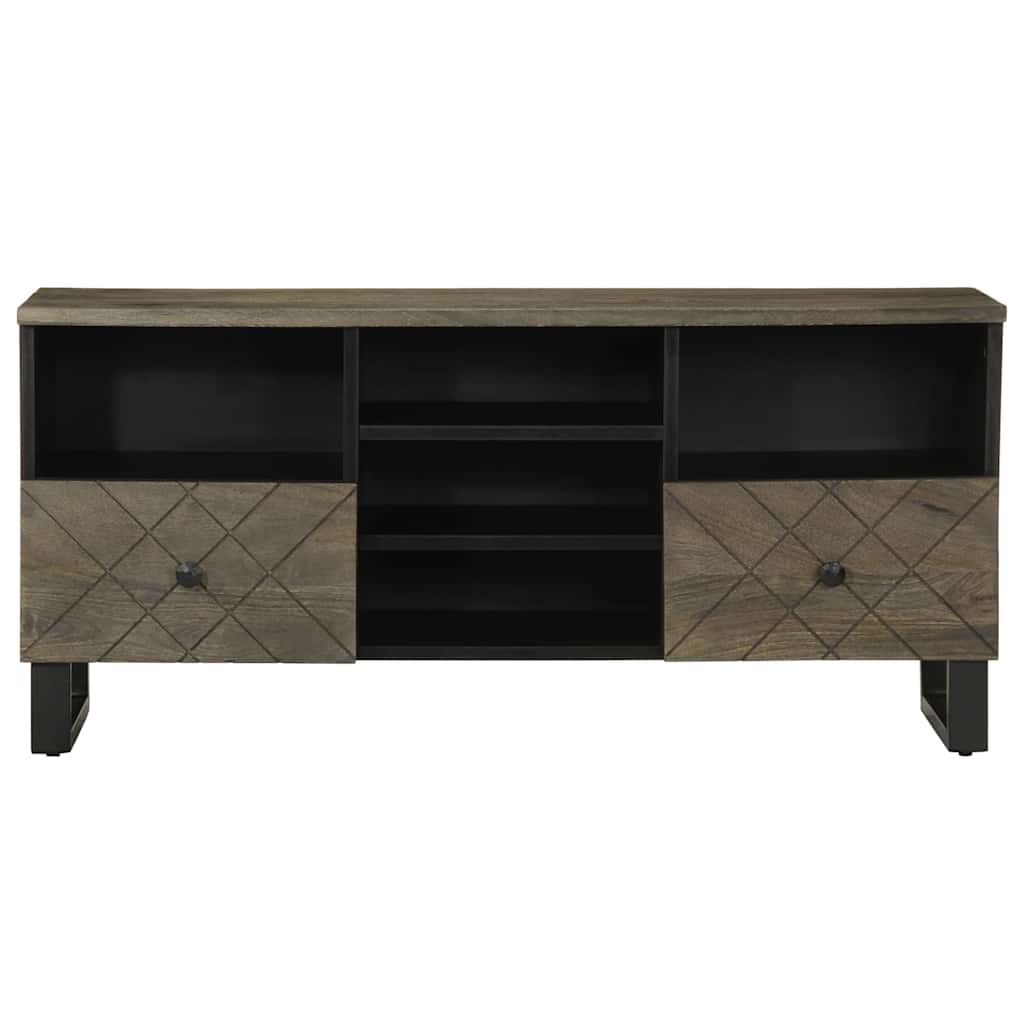 tv-bord 100x33x46 cm massivt mangotræ sort