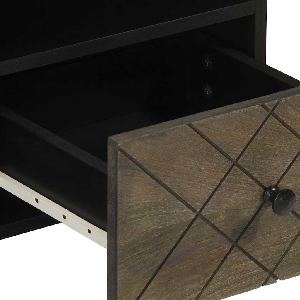 tv-bord 100x33x46 cm massivt mangotræ sort