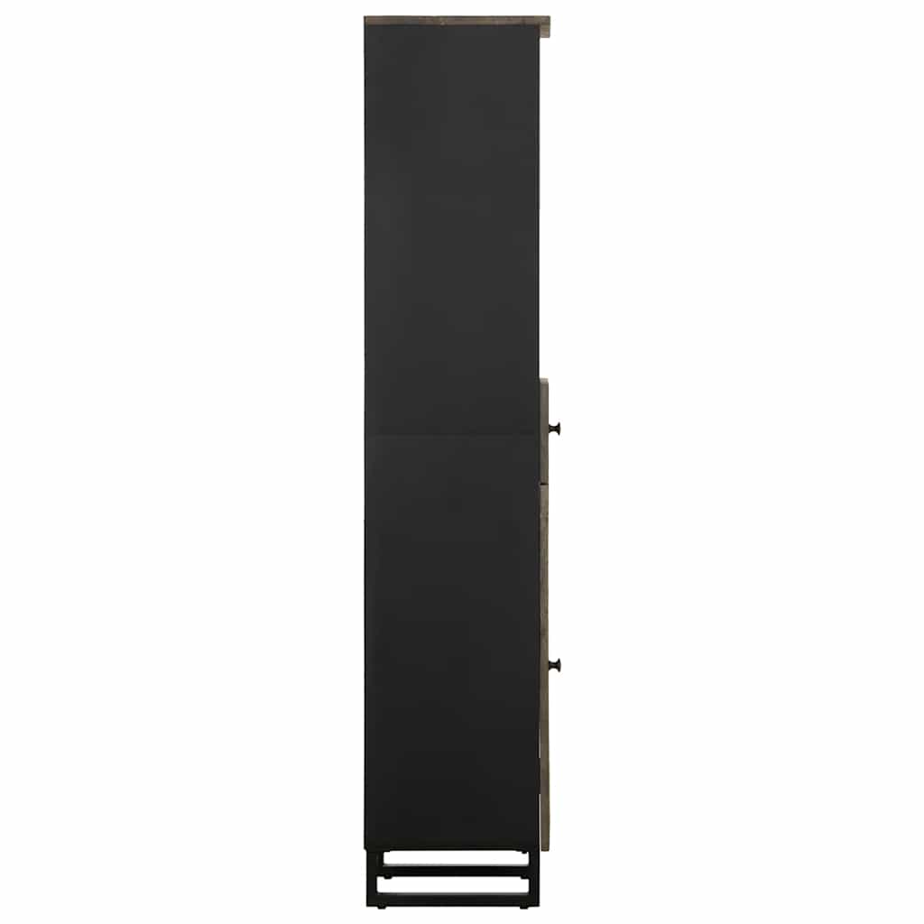 badeværelsesskab 38x33x160 cm massivt mangotræ sort