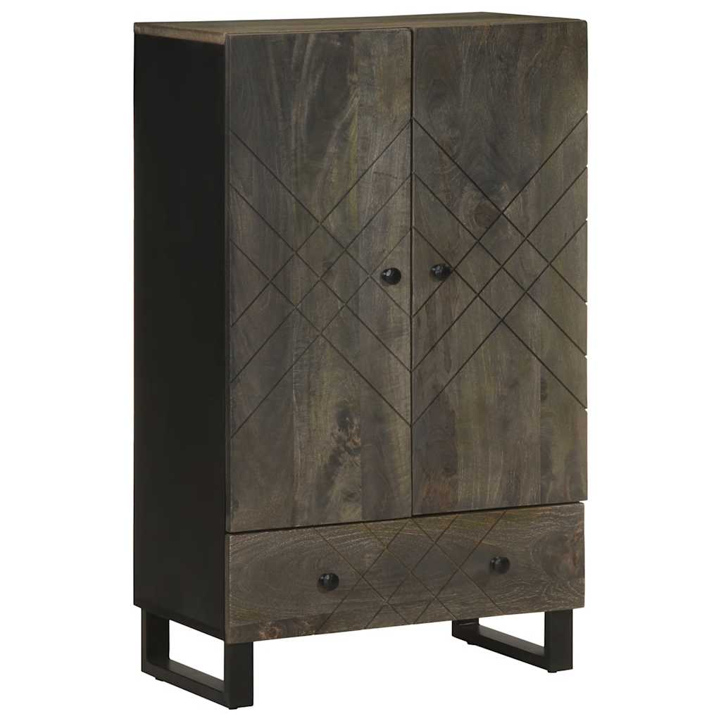 skab 60x33x100 cm massivt mangotræ sort