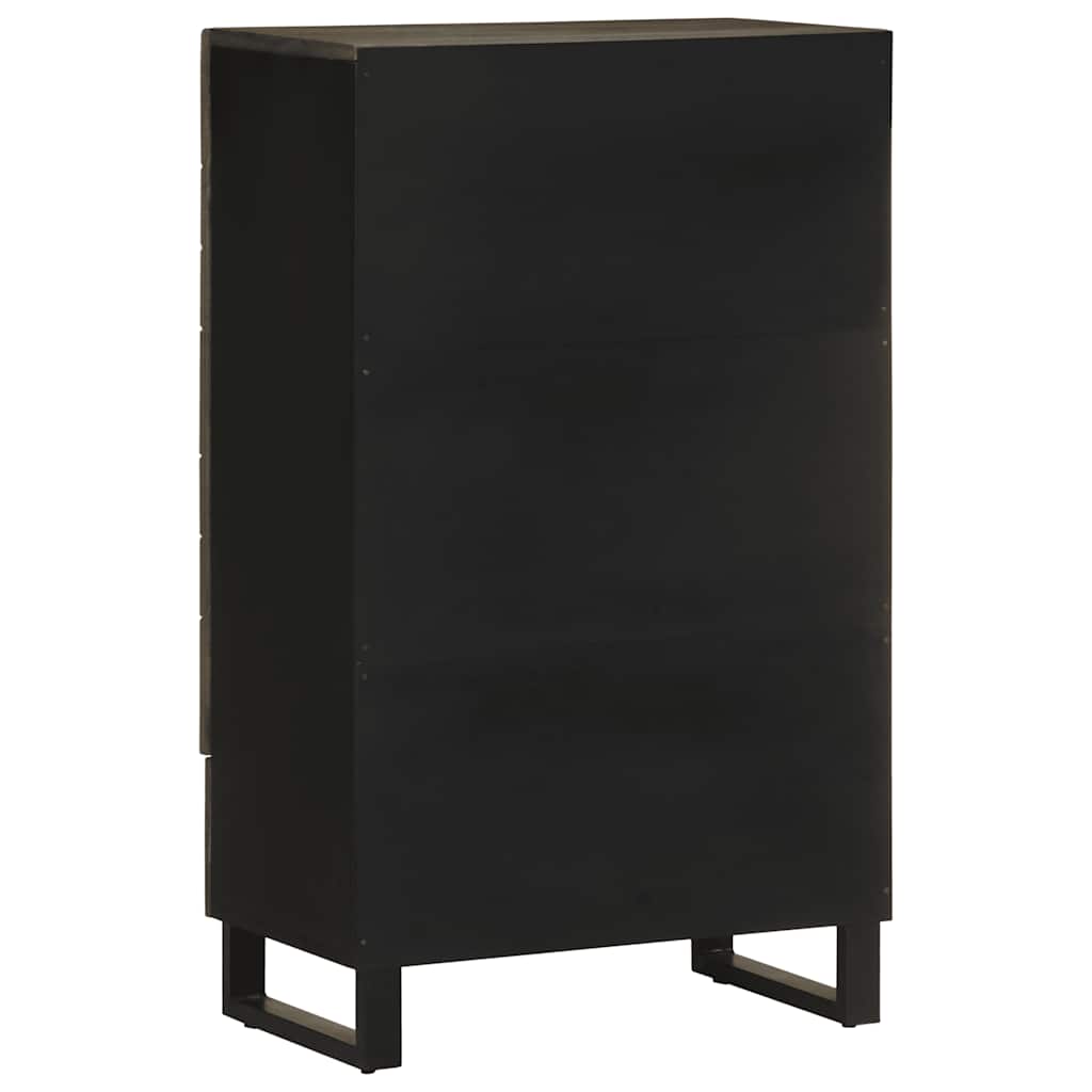 skab 60x33x100 cm massivt mangotræ sort