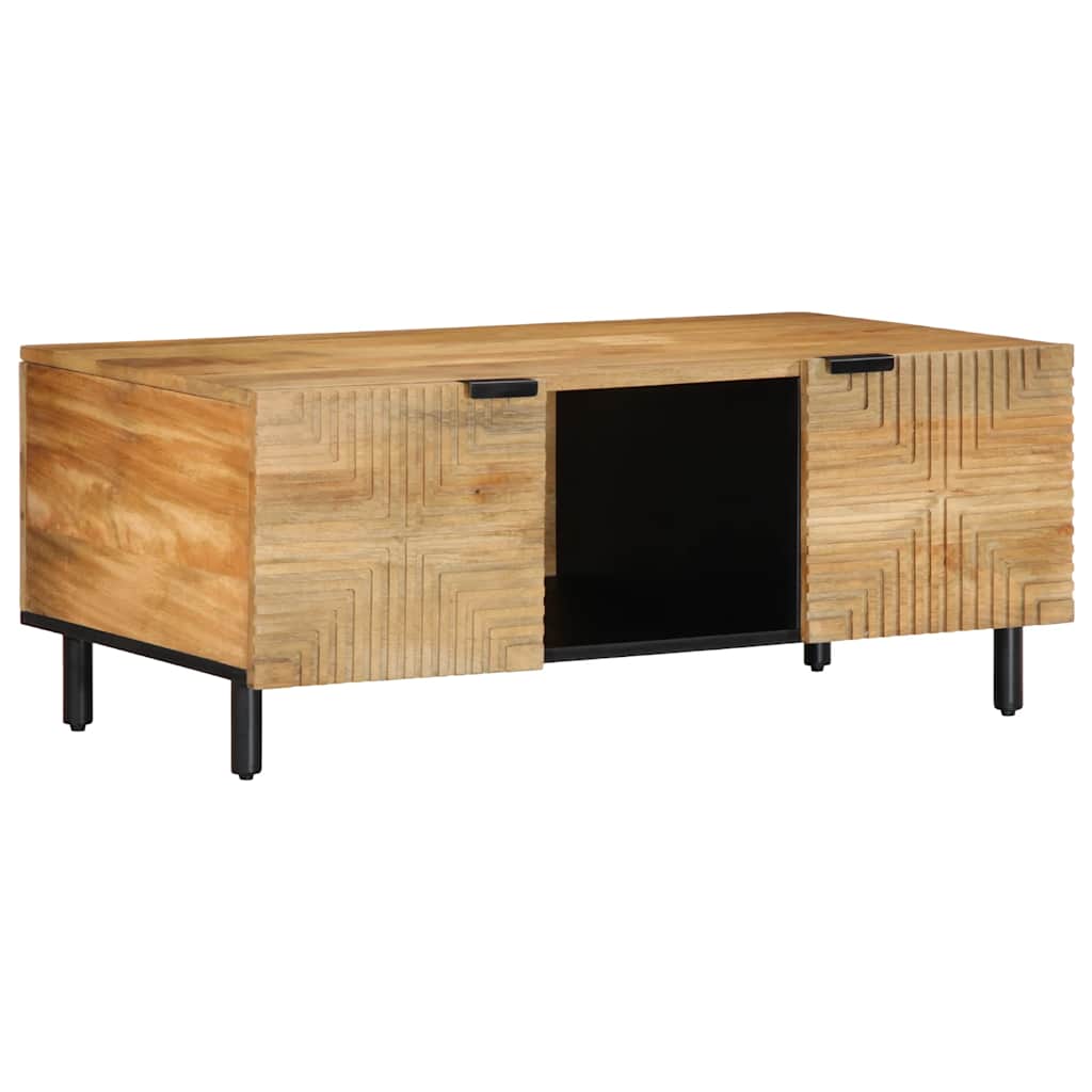 sofabord 100x54x40 cm massivt mangotræ brun