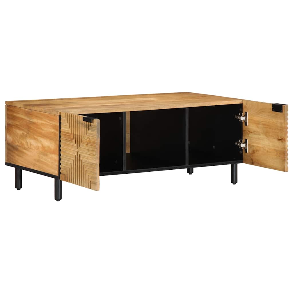 sofabord 100x54x40 cm massivt mangotræ brun