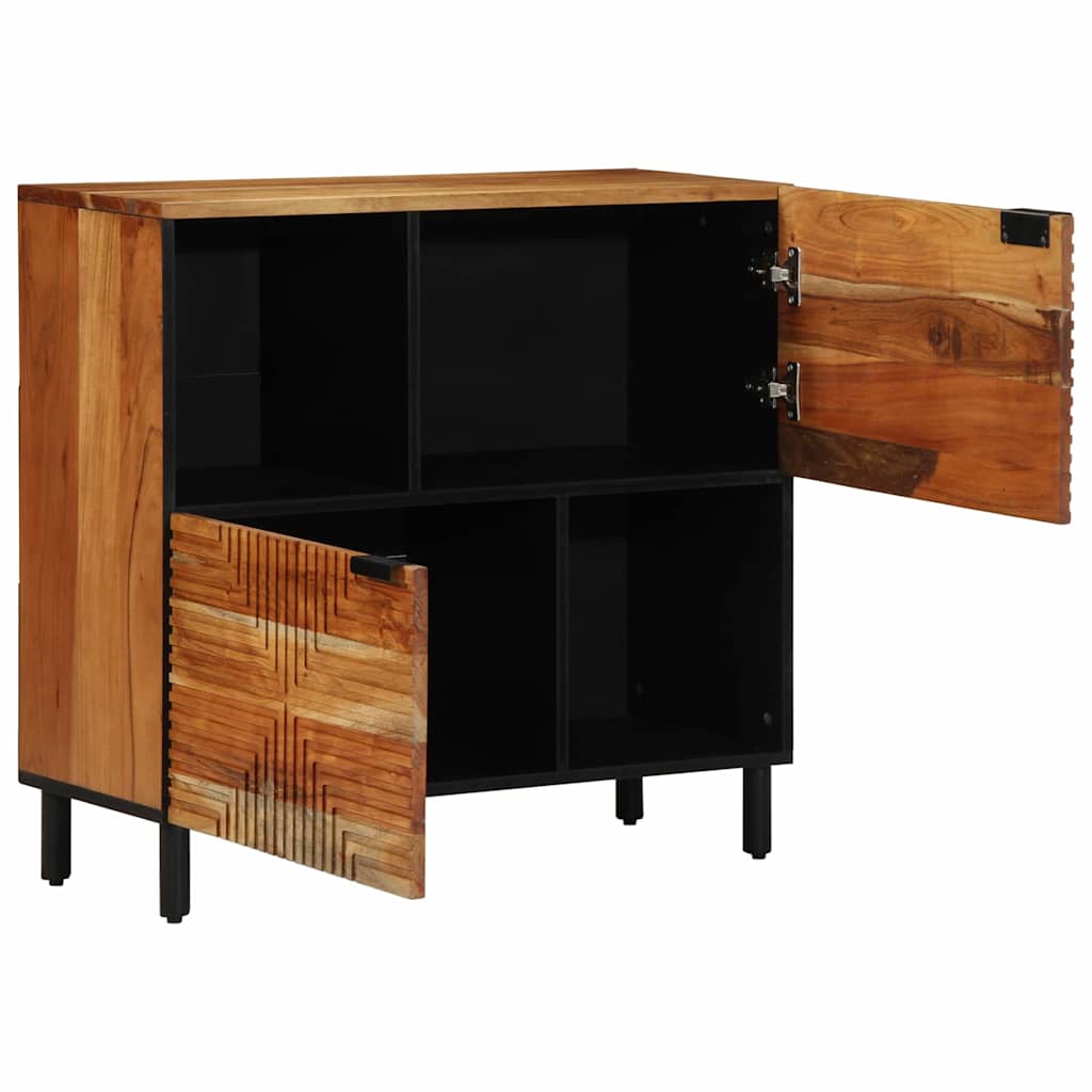 Sideboard med hylde Brun 80 x 33 x 75 cm Massivt mangotræ