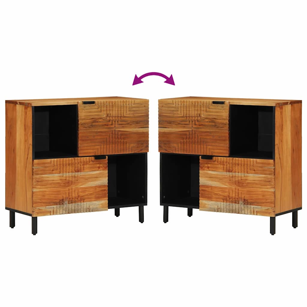 Sideboard med hylde Brun 80 x 33 x 75 cm Massivt mangotræ