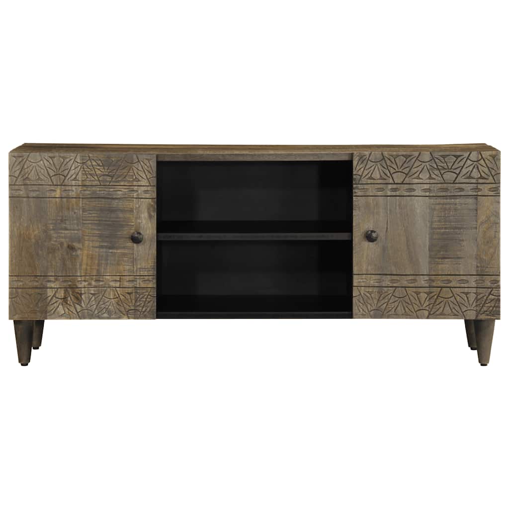 tv-bord 105x33,5x46 cm massivt mangotræ lysegrå