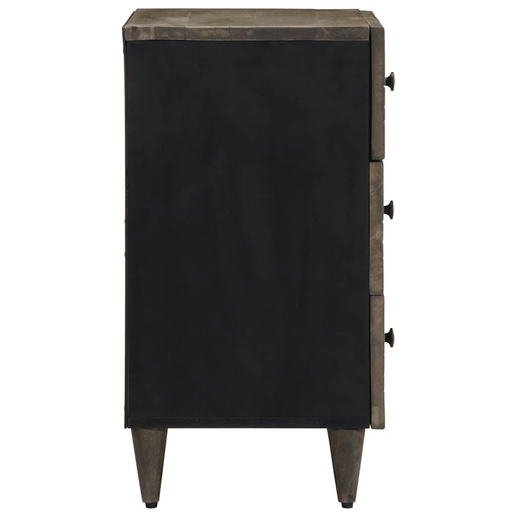 sengebord 50x33x60 cm massivt mangotræ lysegrå