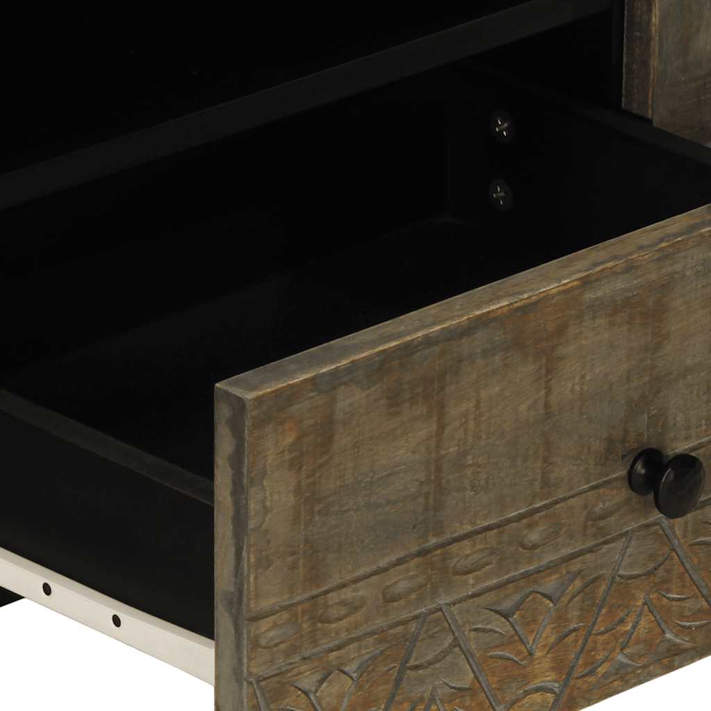 tv-bord 105x33,5x46 cm massivt mangotræ lysegrå
