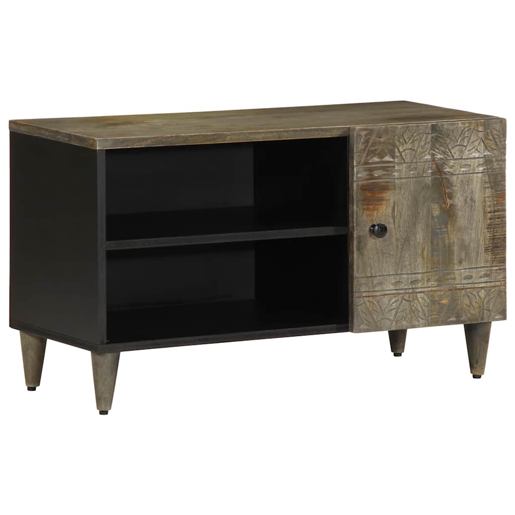 tv-bord 80x31,5x46 cm massivt mangotræ lysegrå