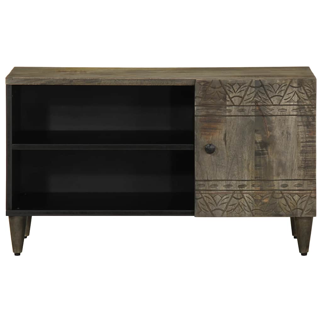tv-bord 80x31,5x46 cm massivt mangotræ lysegrå