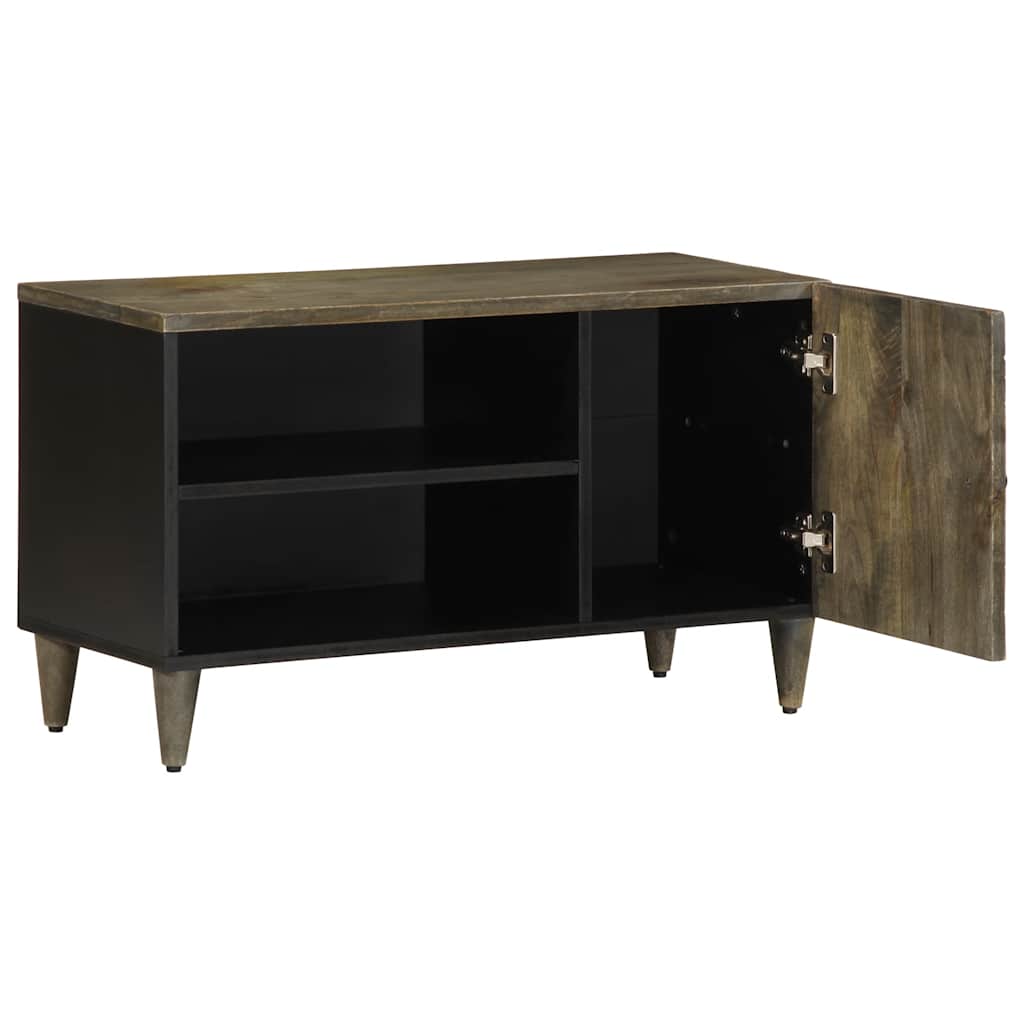 tv-bord 80x31,5x46 cm massivt mangotræ lysegrå