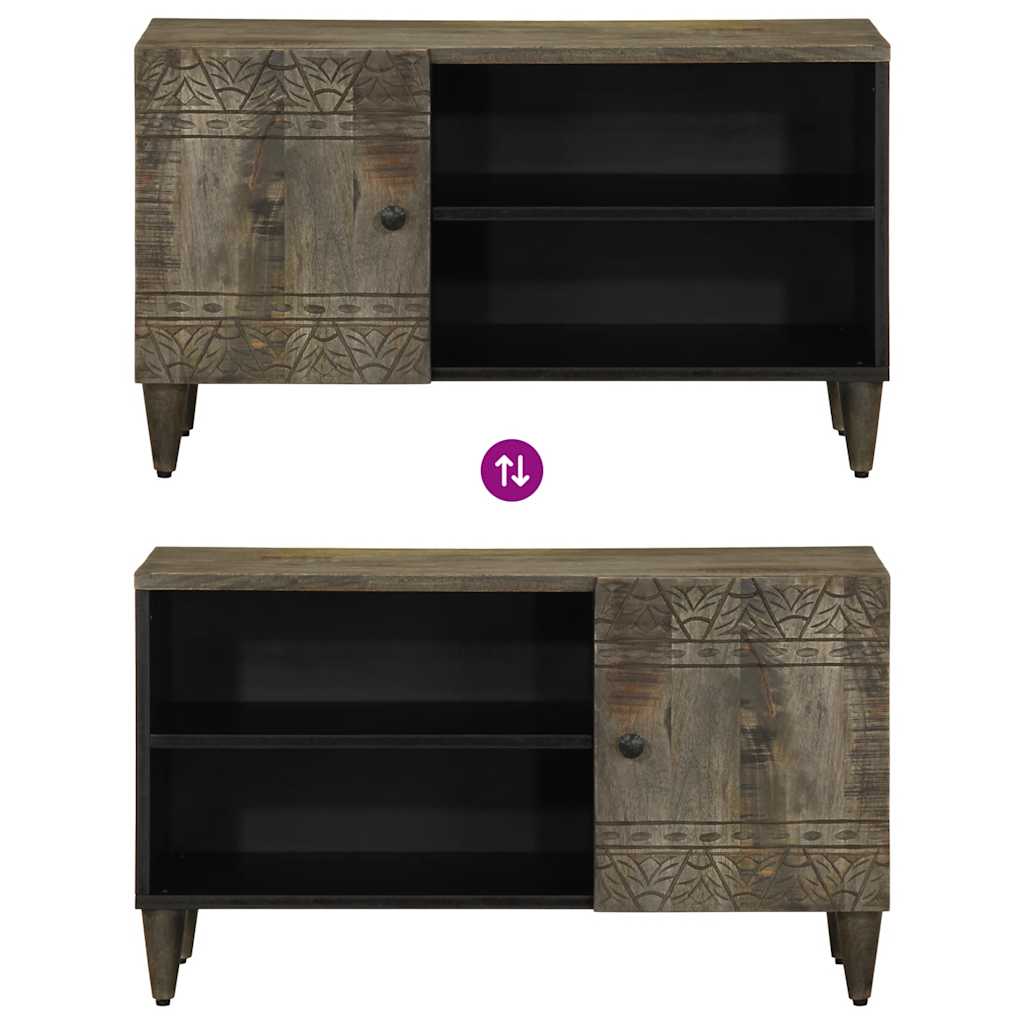 tv-bord 80x31,5x46 cm massivt mangotræ lysegrå
