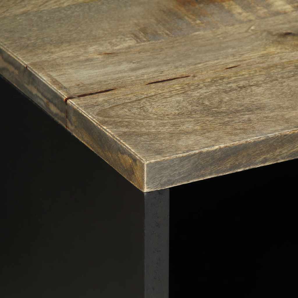 tv-bord 80x31,5x46 cm massivt mangotræ lysegrå
