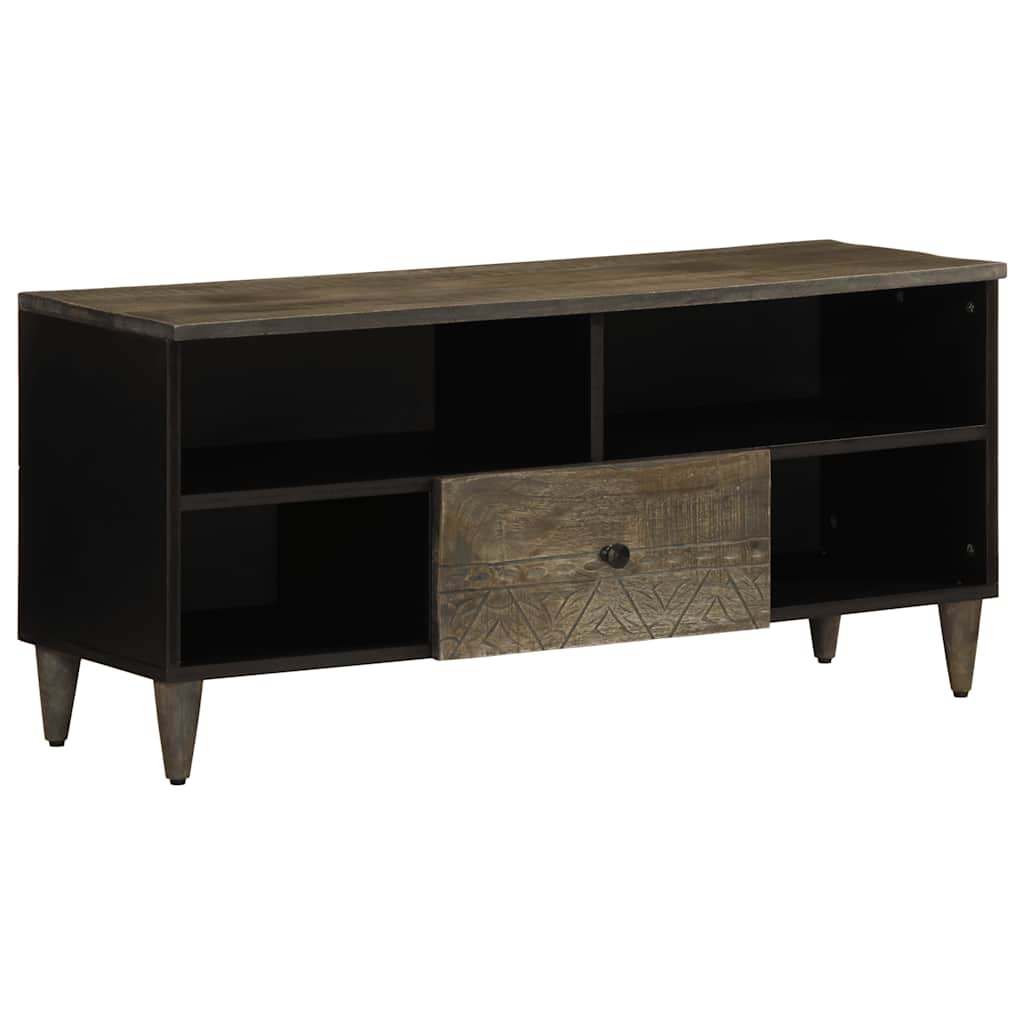 tv-bord 100x33x46 cm massivt mangotræ sort
