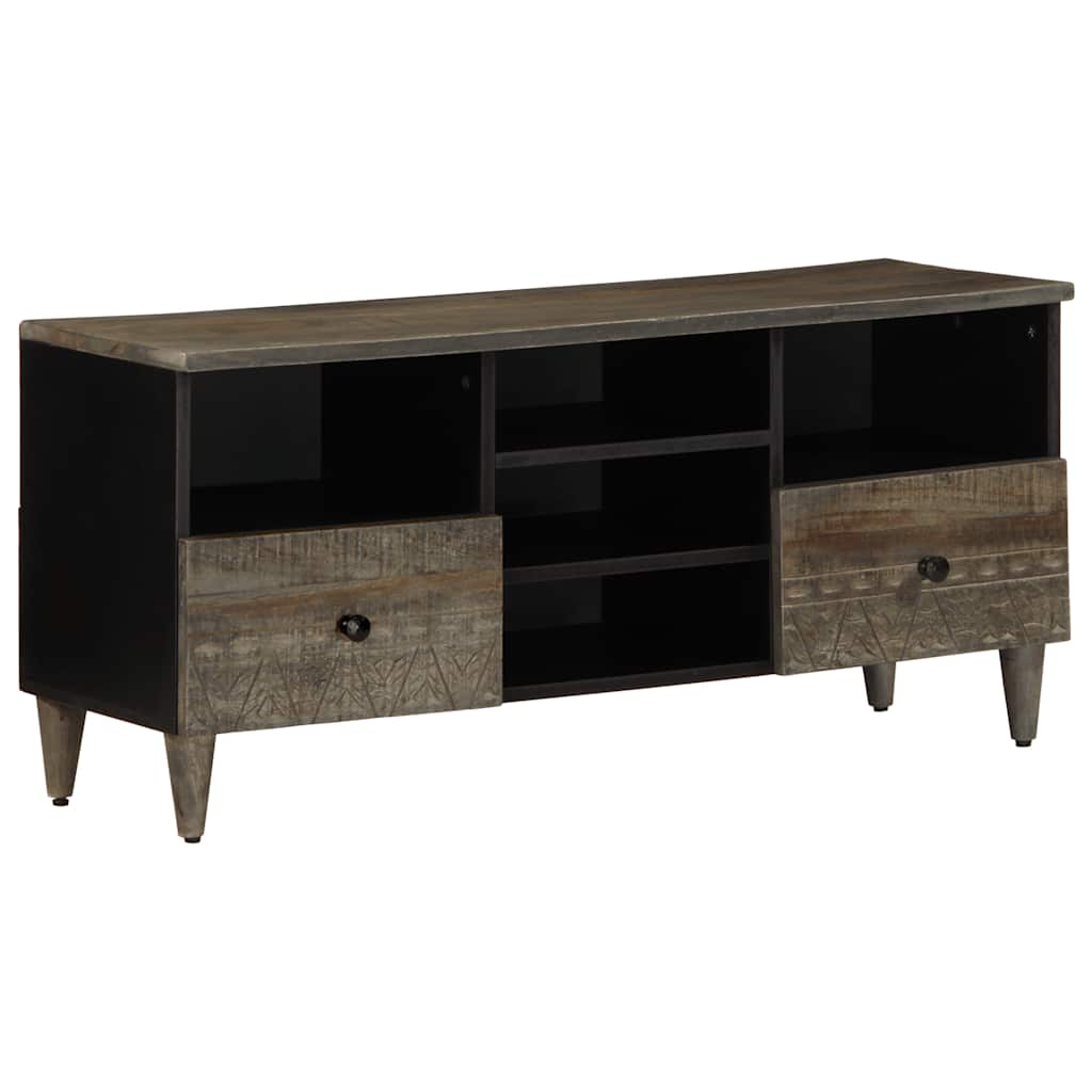 tv-bord 100x33x46 cm massivt mangotræ sort