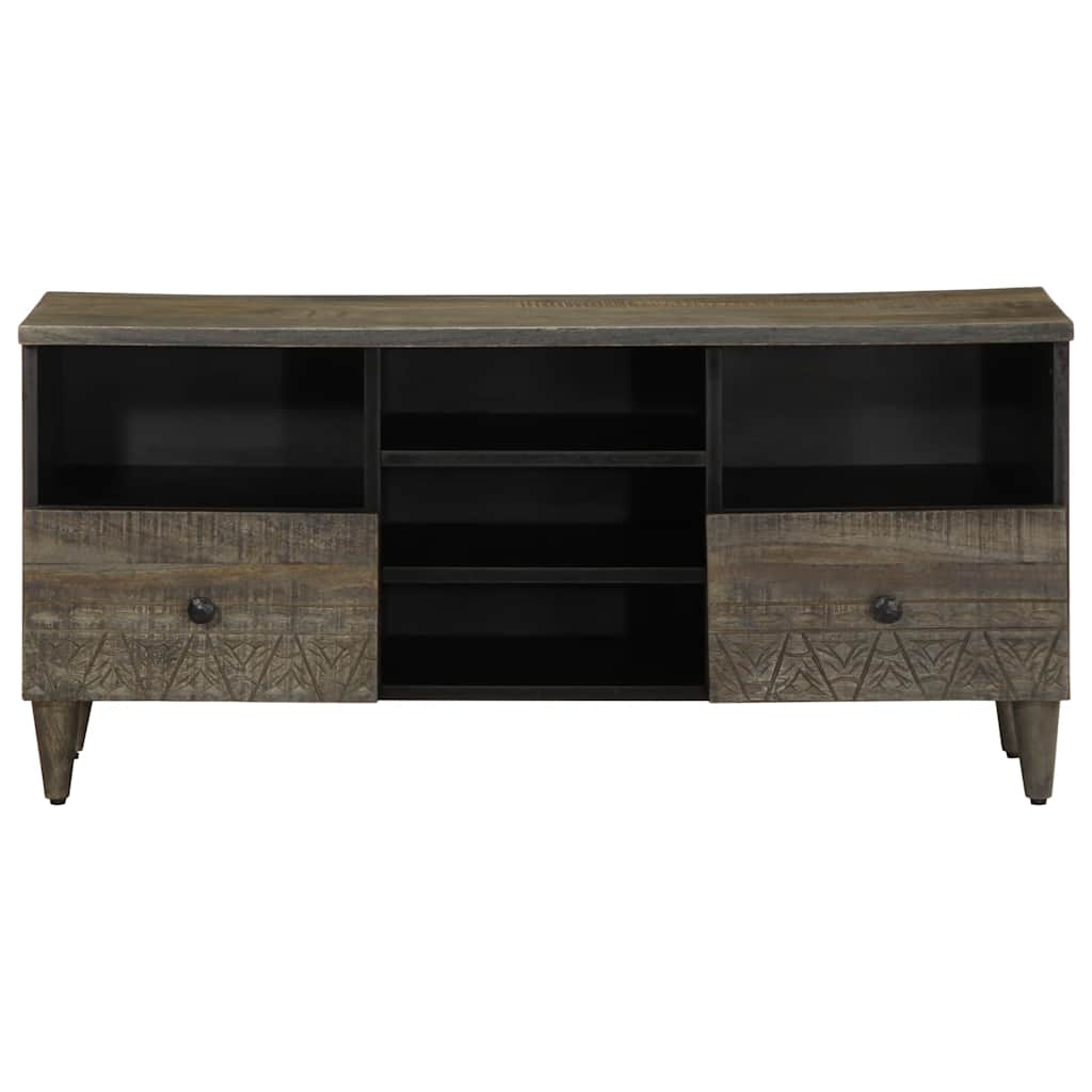 tv-bord 100x33x46 cm massivt mangotræ sort