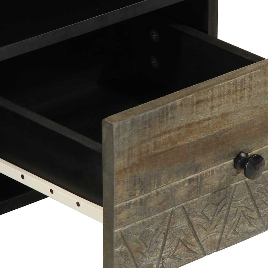 tv-bord 100x33x46 cm massivt mangotræ sort