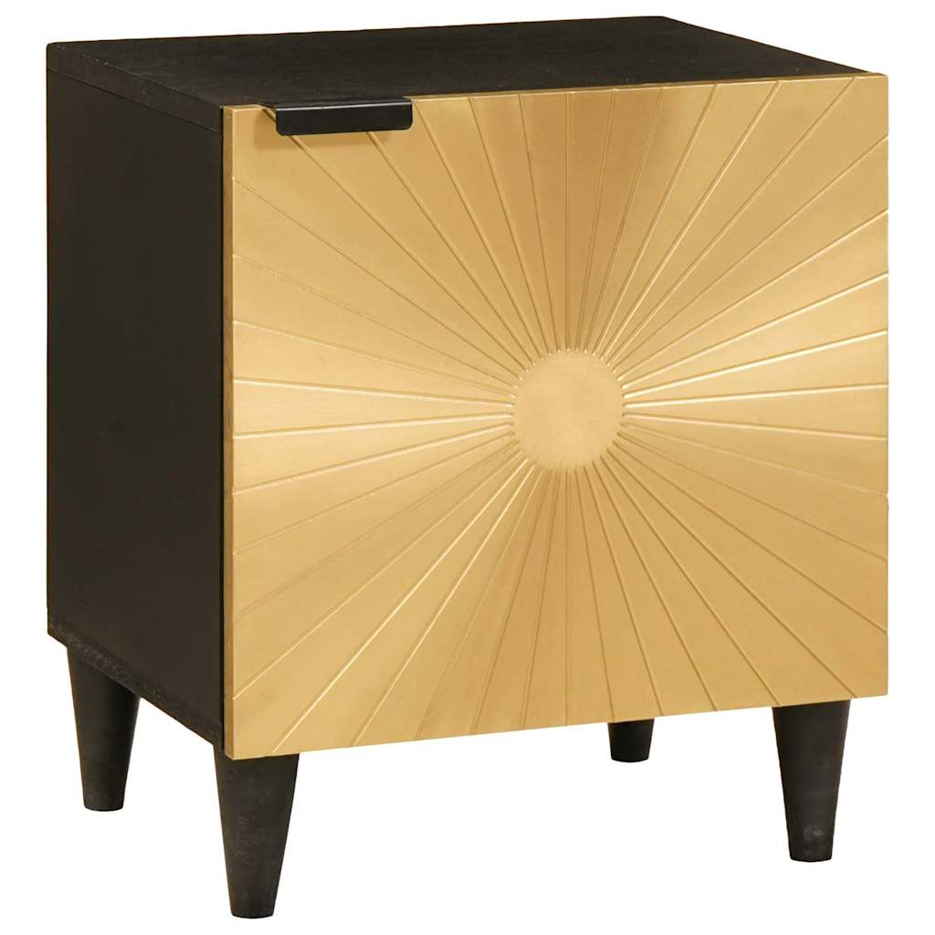 Natskab Sort og Guld 40 x 33 x 46 cm Konstrueret træ