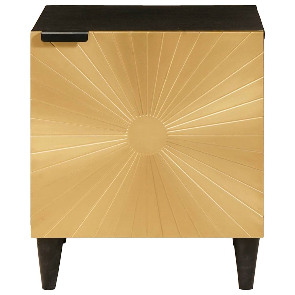 Natskab Sort og Guld 40 x 33 x 46 cm Konstrueret træ
