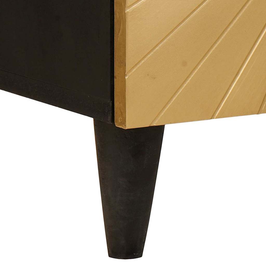 Natskab 2 stk. Sort og Guld 40 x 33 x 46 cm Konstrueret træ