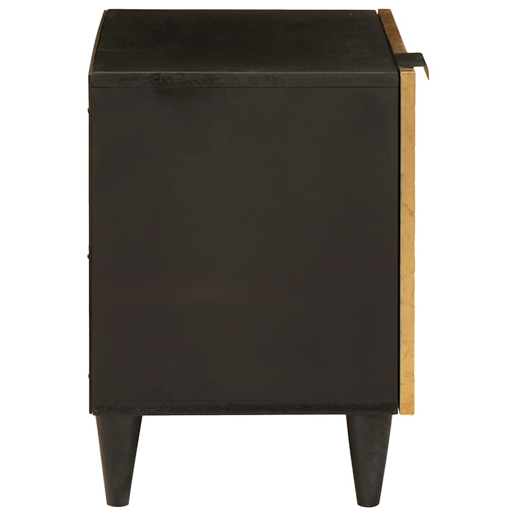 Natskab 2 stk. Sort og Guld 40 x 33 x 46 cm Konstrueret træ