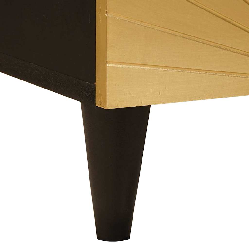 Natskab 2 stk. Sort og Guld 40 x 33 x 46 cm Konstrueret træ