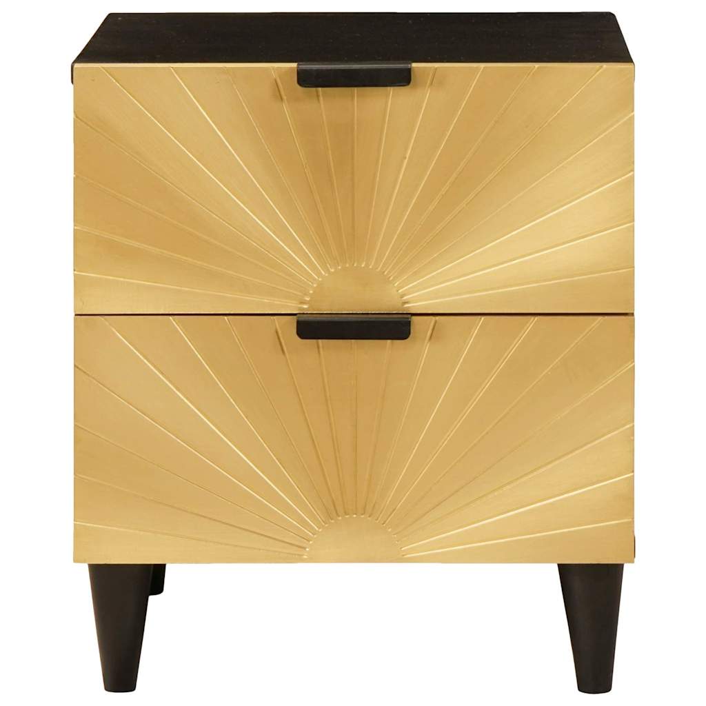 Natskab 2 stk. Sort og Guld 40 x 33 x 46 cm Konstrueret træ