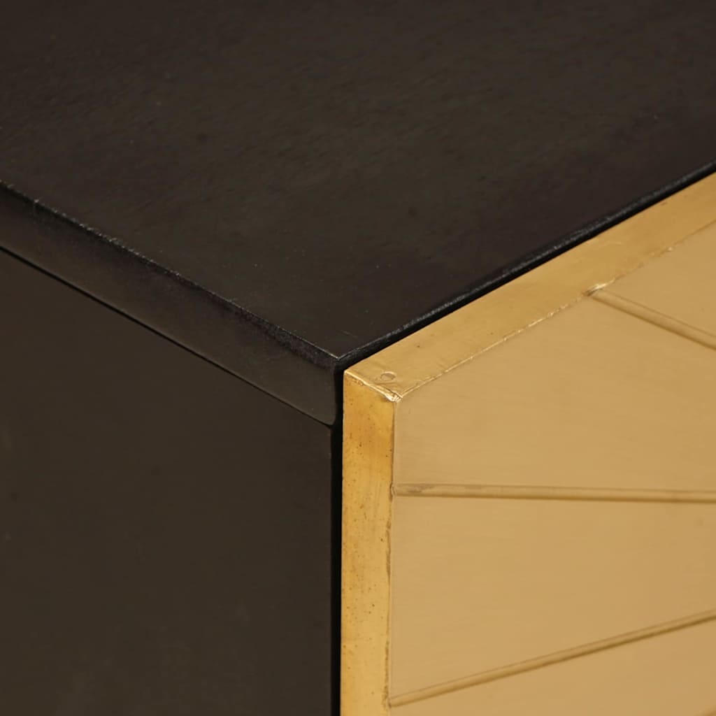 TV-skab Sort og Guld 105 x 33 x 46 cm Konstrueret træ