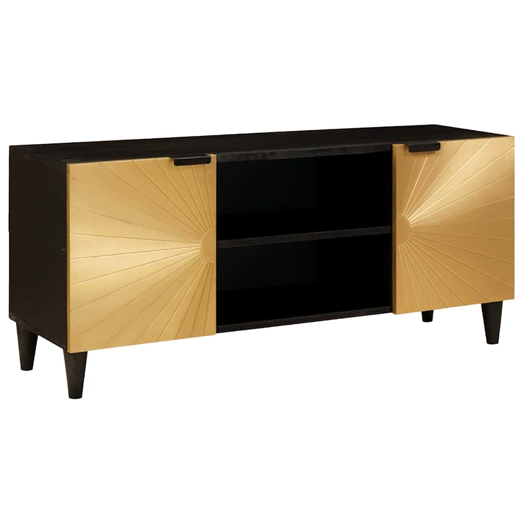 TV-skab Sort og Guld 105 x 33 x 46 cm Konstrueret træ