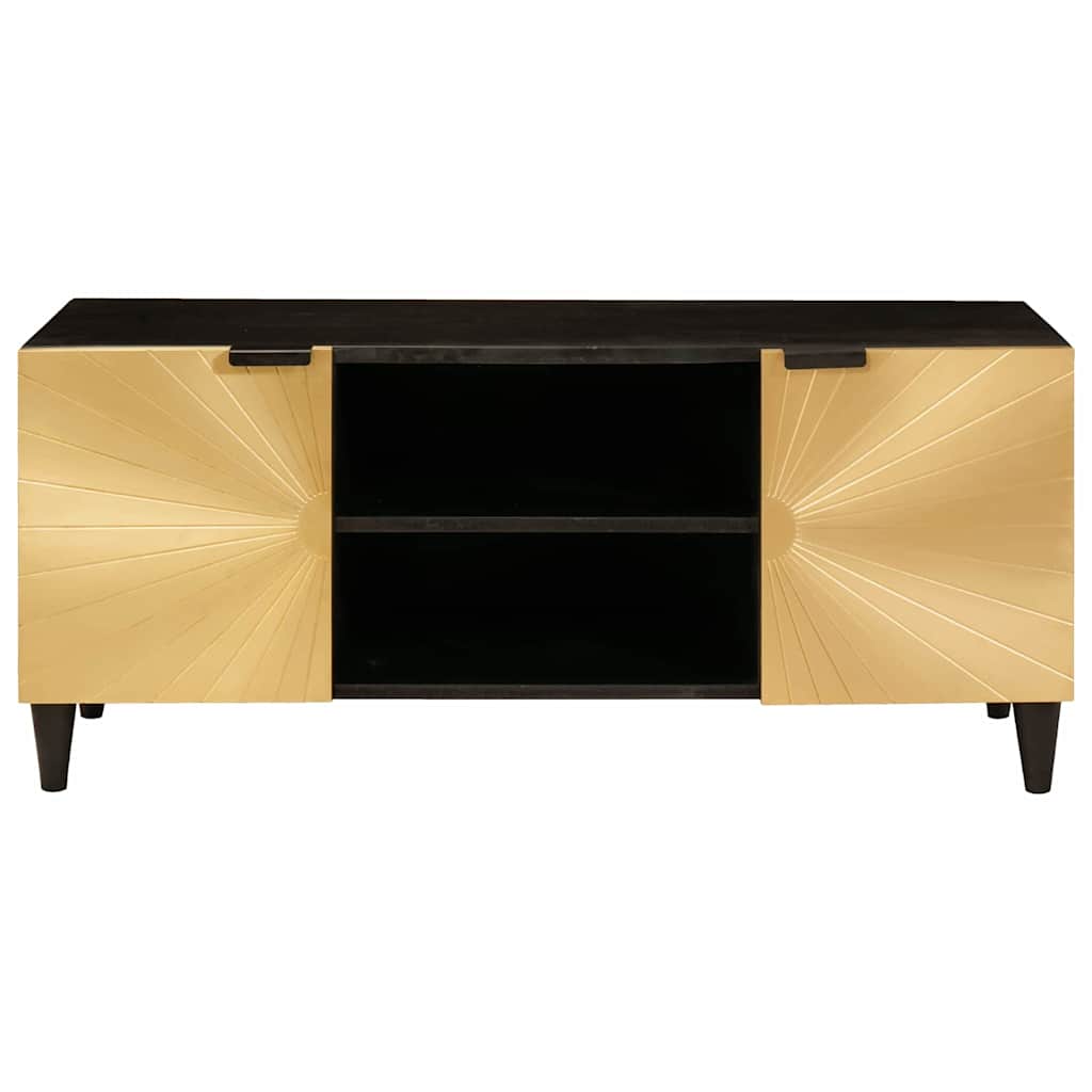 TV-skab Sort og Guld 105 x 33 x 46 cm Konstrueret træ