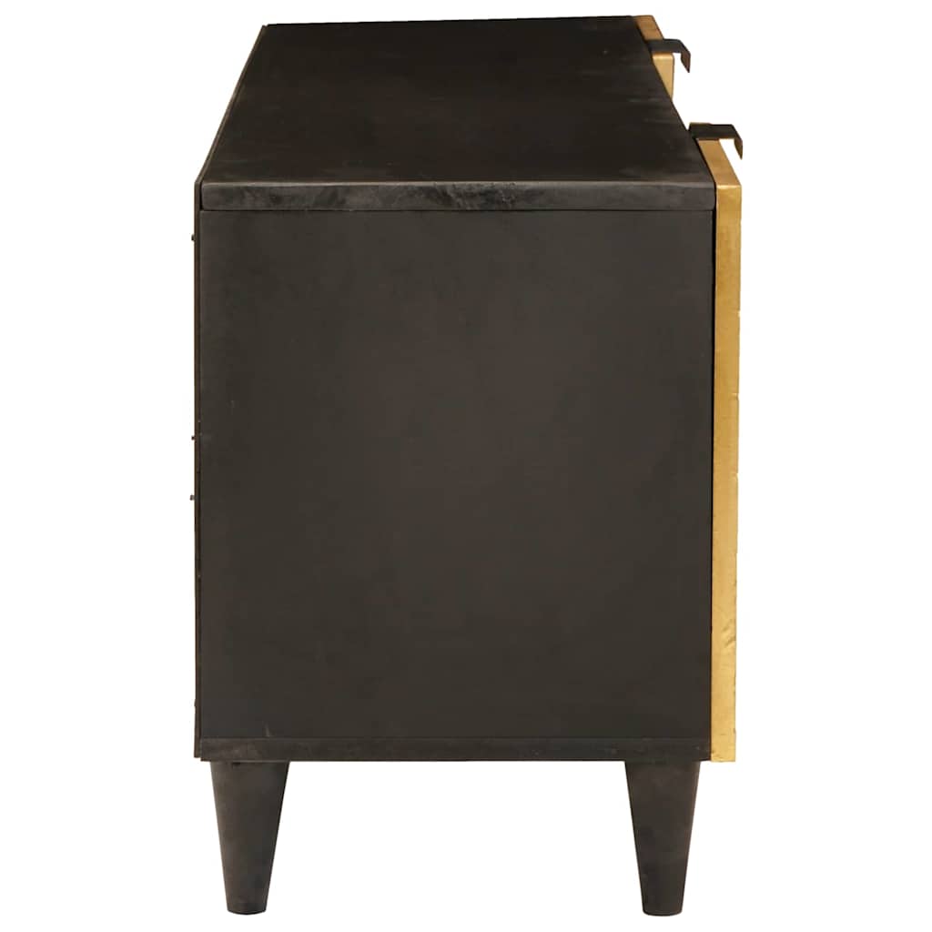 TV-skab Sort og Guld 105 x 33 x 46 cm Konstrueret træ