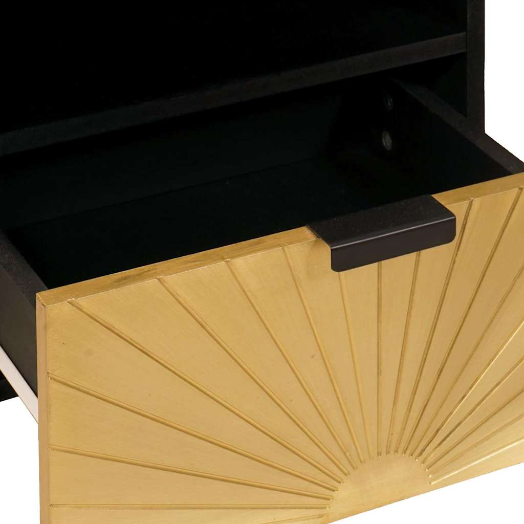 TV-skab Sort og Guld 70 x 33 x 46 cm Konstrueret træ