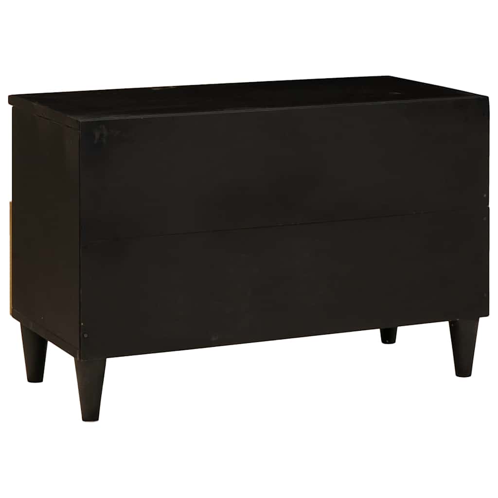 TV-skab Sort og Guld 70 x 33 x 46 cm Konstrueret træ